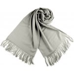 Šátek šála typu pashmina s třásněmi 23 04 šedá – Hledejceny.cz