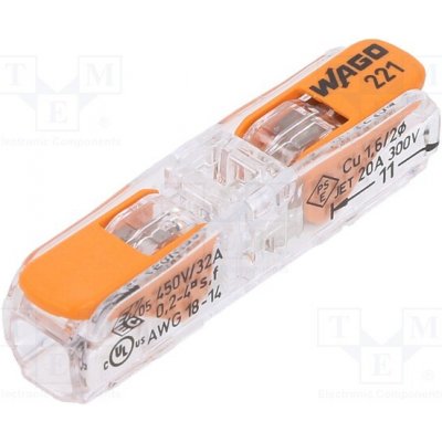 WAGO 221-2411 Rychlosvorka; 221; 32A; 450V; na kabel; pružinová svorka; 0,2÷4mm2 – Sleviste.cz