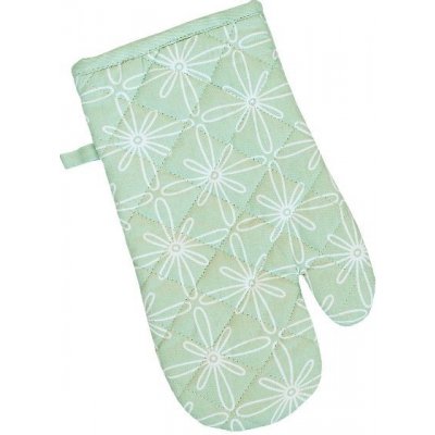 SCANquilt chňapka RUKAVICE DEKORO kontury kytiček zelenobílá 14 x 31 cm – Zboží Dáma