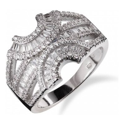 Meucci Masivní stříbrný prsten se zirkony SS200R