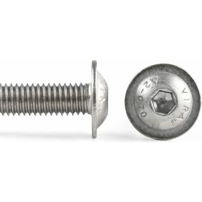 Šroub button+límec nerez A2, ISO 7380FL - M4x25 – Hledejceny.cz