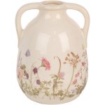 Keramická váza s oušky a lučními květy Flowers of Love M - Ø 14*18 cm - Clayre & Eef – Hledejceny.cz