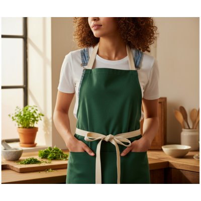 BBK Kuchyňská bavlněná zástěra BASIC II. zelená 60x75 cm 100% bavlna – Hledejceny.cz