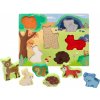 Dřevěná hračka Adam Toys zábavné vkládací puzzle lesní zvířátka 3D