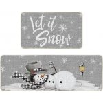 Artoid módní vánoční kuchyňské koberce s lucernou a sněhulákem, sada 2 kusů, vánoční pratelné – Zboží Dáma