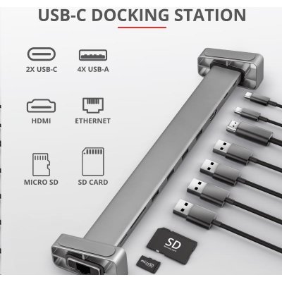 Trust Dalyx Aluminium 10-in-1 USB-C Multi-port Dock 23417 – Zboží Živě