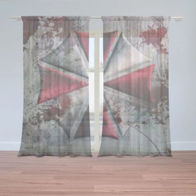 Sablio Záclony Resident Evil Umbrella Corporation Steel: 2ks 150x250cm – Hledejceny.cz