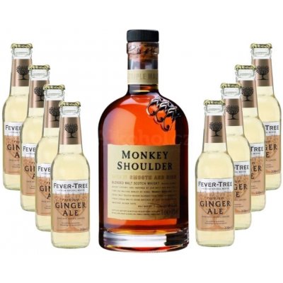 Monkey Shoulder 40% 0,7 l a Fever Tree Ginger Ale 8 x 0,2 l (set) – Zboží Mobilmania