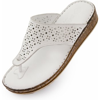 Nell Flip Flops kožené žabky white