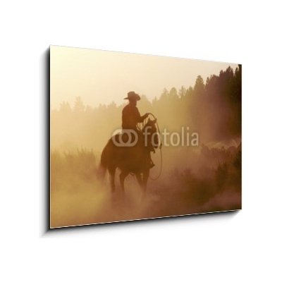 Skleněný obraz 1D - 100 x 70 cm - cowboy in the desert kovboj v poušti