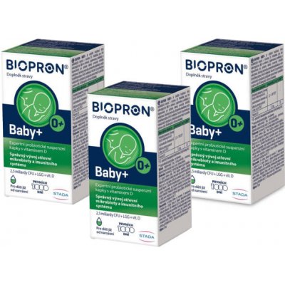 Biopron Baby + probiotika + vitamin D pro děti od narození kapky 3 x 10 ml – Hledejceny.cz
