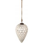 Bílá antik skleněná šiška Hexagon white XL 14x25 cm – Hledejceny.cz