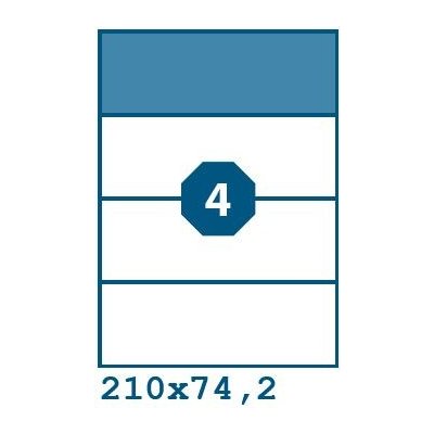 Print V0003024 bílé 210 x 74,2 mm 4 etikety na A4 100 listů – Hledejceny.cz