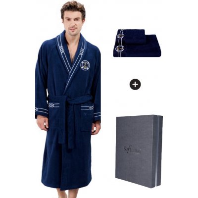 Soft Cotton luxusní župan s ručníkem Marine man tmavě modrá