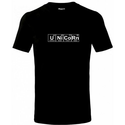 Unicorn tabulka tričko dětské bavlněné černá – Zboží Mobilmania