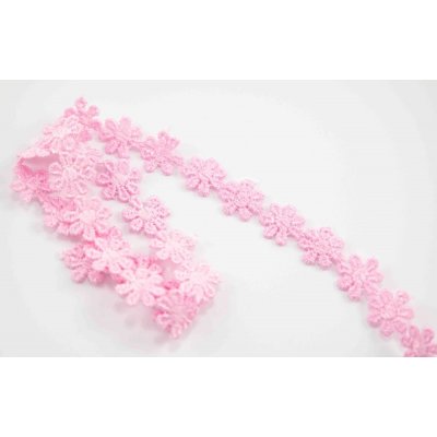 Vzdušná krajka kytička - baby růžová - šířka 1,3 cm – Zboží Dáma Vzdušná krajka kytička - baby růžová - šířka 1,3 cm – Zboží Dáma