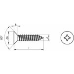 šroub do plechu 4.2x32 A2 NEREZ zápustná hlava křížová drážka (Philips) DIN 7982 C-H – Sleviste.cz