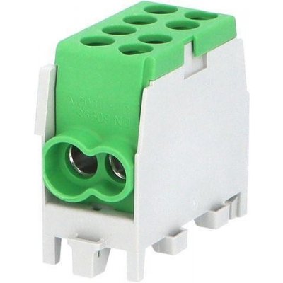 Eleman Svorkovnice rozbočovací HLAK 25 1/2 M2, 100A, 1pól., AL/CU, IP20, zelená – Sleviste.cz