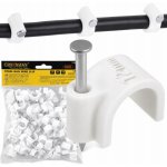 BERGE Držáky kabelů pro kabelové girlandy s hřebíky 12 mm, 100 kusů, bílé CM-1790112-1 – Hledejceny.cz