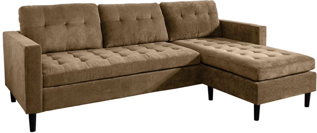 Interior DE Rohová pohovka Stockholm 220 cm hnědá manšestr POH44153