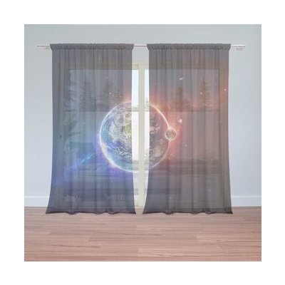 Sablio Záclony Planeta Země: 2ks 150x250cm – Hledejceny.cz