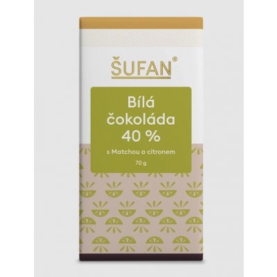 Šufan Bílá čokoláda 40% s matchou a citronem 70 g