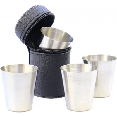 Pro Háčkování Cestovní nerezové panáky v černém pouzdře 45 ml, 4 ks – Hledejceny.cz