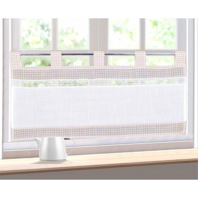 Hotová záclona Kostička a krajka béžová 40 x 80 cm - 40 x 80 cm – Hledejceny.cz