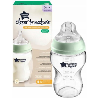 Tommee Tippee kojenecká láhev C2N skleněná bílá 250ml – Zboží Dáma