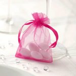PartyDeco Sáček z organzy sytě růžový 20 ks - pytlíček na svatební mandle a dárečky pro hosty