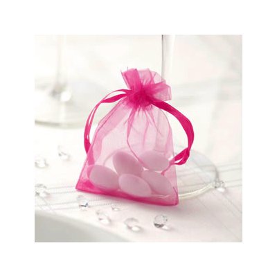 PartyDeco Sáček z organzy sytě růžový 20 ks - pytlíček na svatební mandle a dárečky pro hosty – Zboží Mobilmania