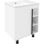Naturel Koupelnová skříňka s umyvadlem Naturel Lucca 59x70x45 cm bílá lesk LUCCA60W LUCCA60W – Zboží Dáma