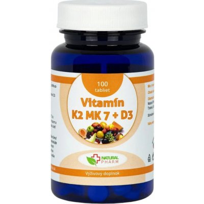 Natural Pharm Vitamín K2 MK-7 + D3 100 tablet – Hledejceny.cz