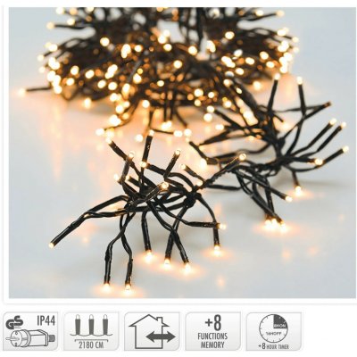 Koopman LED světelný řetěz, 3000 diod cluster teplá bílá, černý kabel, 21,8 m – Hledejceny.cz