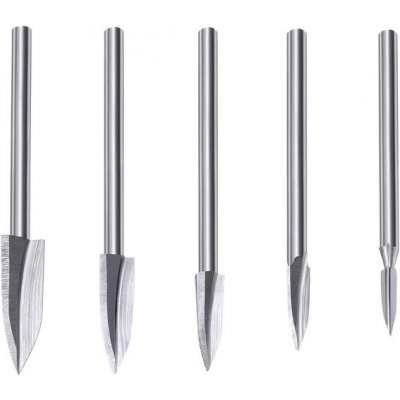 AIBAOBAO Nástroje pro řezbářství, 5dílná gravírovací nástroj s stopkou 1/8" pro řezbářství a – Sleviste.cz