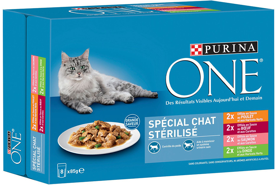 PURINA ONE Sterlised kuřecí hovězí losos krůta 24 x 85 g