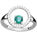Silver Cat Stříbrný prsten se zirkony a syntetickým smaragdem Colored stones SC631 – Hledejceny.cz