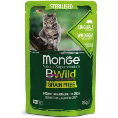 Monge BWILD CAT Grain Free STERILKA Losos se zeleninou 85 g – Zboží Mobilmania