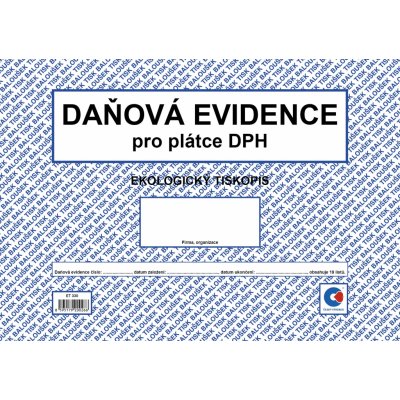 Baloušek tisk ET330 Daňová evidence pro plátce DPH, A4, 19l – Zbozi.Blesk.cz
