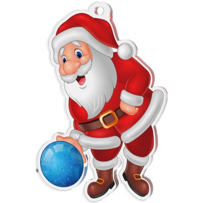 Bauer Decor Akrylátová vánoční ozdoba Santa Claus single bowling – Zboží Mobilmania