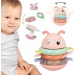 Woopie Baby Wańka Wstańka Senzorická hračka 2v1 chrastítko kousátko růžová – Hledejceny.cz