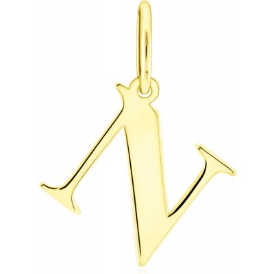 Gemmax Zlatý přívěsek písmeno N tiskací GUPYN 43351 – Zboží Mobilmania