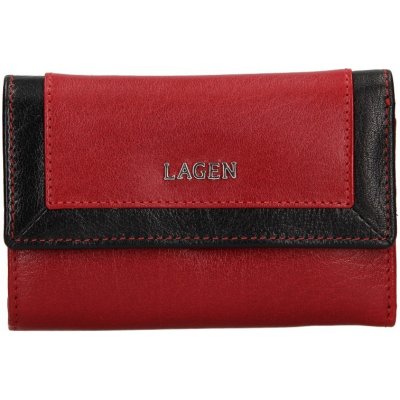 Lagen dámská kožená peněženka střední červeno černá BLC/4390/419 red-black