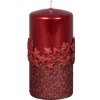 Svíčka Ceramicus vánoční ICE STAR VÁLEC d7x14cm červená