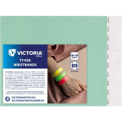 VICTORIA Identifikační náramky, 3/4, tyrkysová, tyvek VICTORIA ,balení 100 ks 437911 – Zboží Dáma