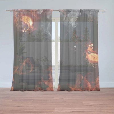 Záclony Červený oheň: 2 ks - 150x250 cm - Sablio – Hledejceny.cz
