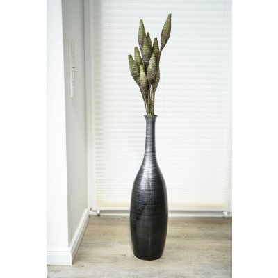 Váza DELGADA, sklolaminát, výška 77 cm, černo-stříbrná – Hledejceny.cz