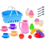 Mikro Trading Sada čajového servisu v košíku s 25ks nádobí a potravinami – Zboží Dáma