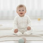 Baby Service Kombinéza na zip obdélník bilá Česká výroba – Zboží Dáma