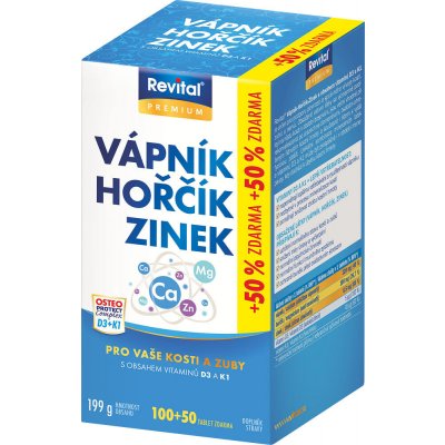 Revital Vápník+hořčík+zinek+vit. D3+K1 150 tablet – Hledejceny.cz